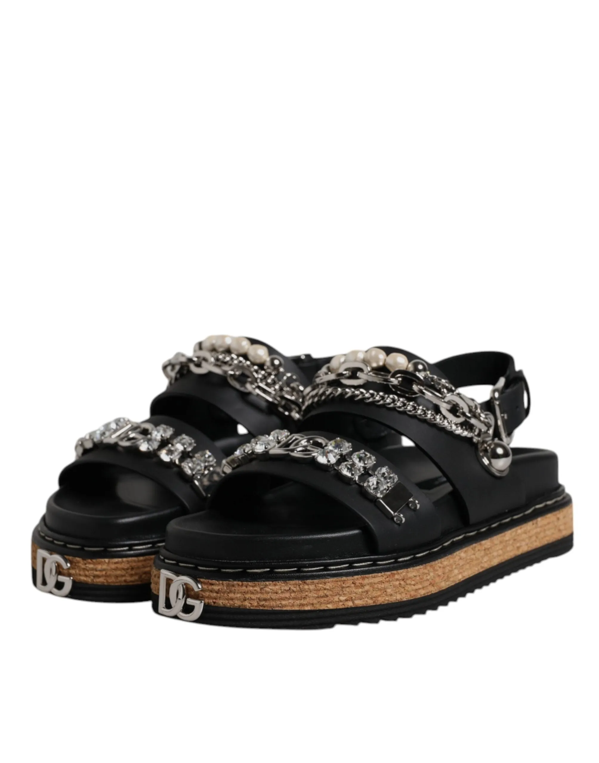 Dolce & Gabbana Crystal Embellish Strap Sandals Women's Shoes