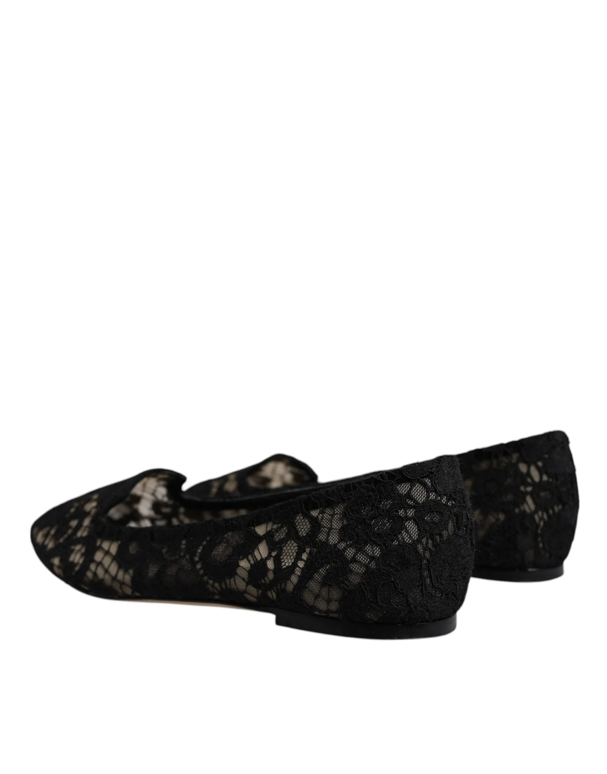 Dolce & Gabbana Taormina Lace Slip On Flats Women's Shoes (Pre-Owned)