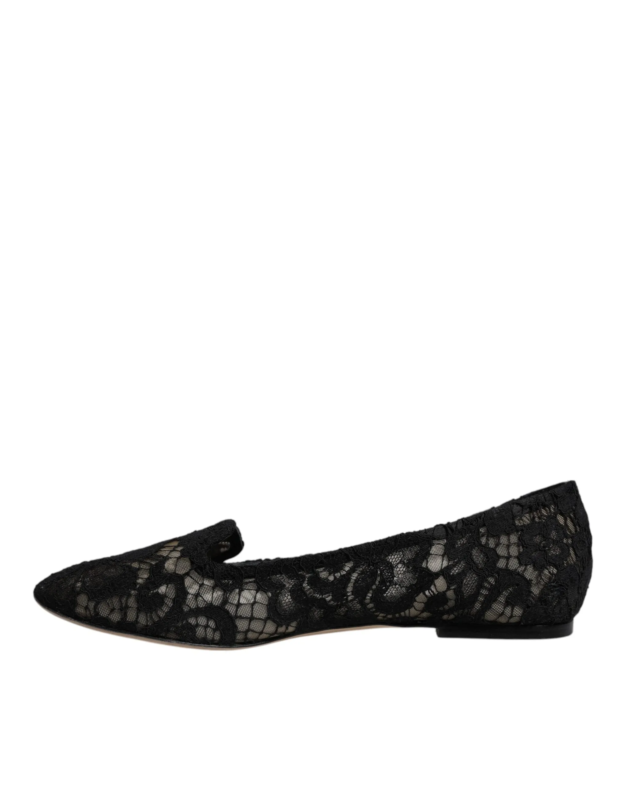 Dolce & Gabbana Taormina Lace Slip On Flats Women's Shoes (Pre-Owned)
