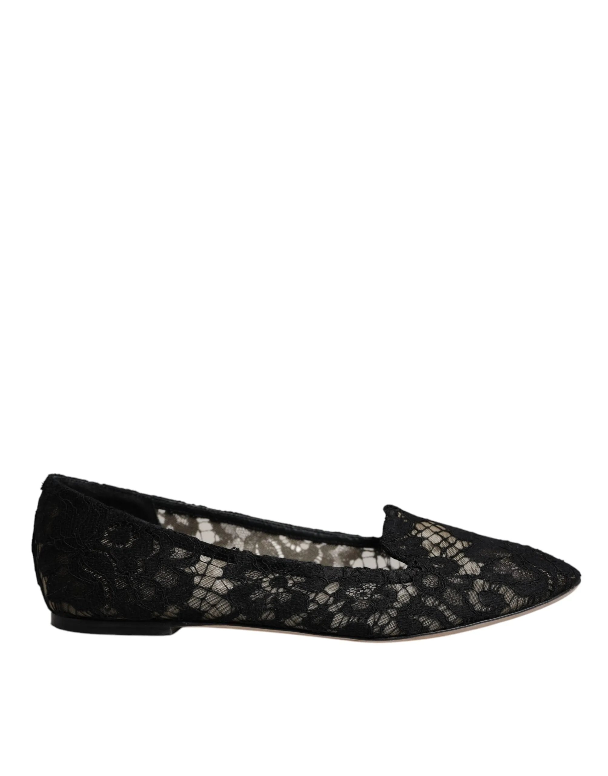 Dolce & Gabbana Taormina Lace Slip On Flats Women's Shoes (Pre-Owned)