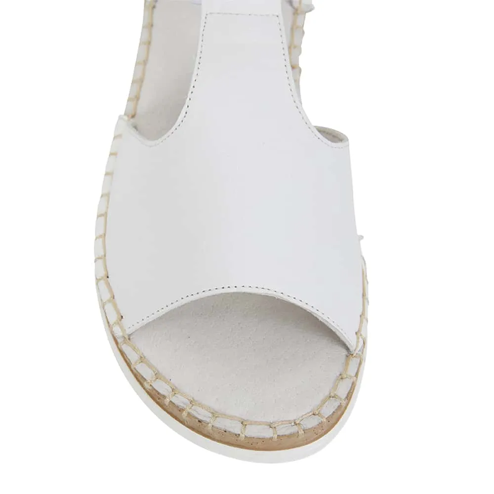 Eddie Sandal in White Leather