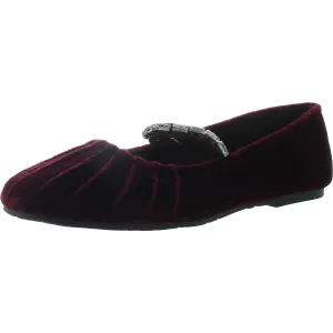 Eimar Womens Embellished Velvet Ballet Flats