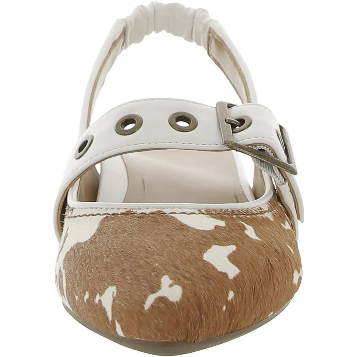 Elana Womens Calf Hair Slip-On Slingbacks