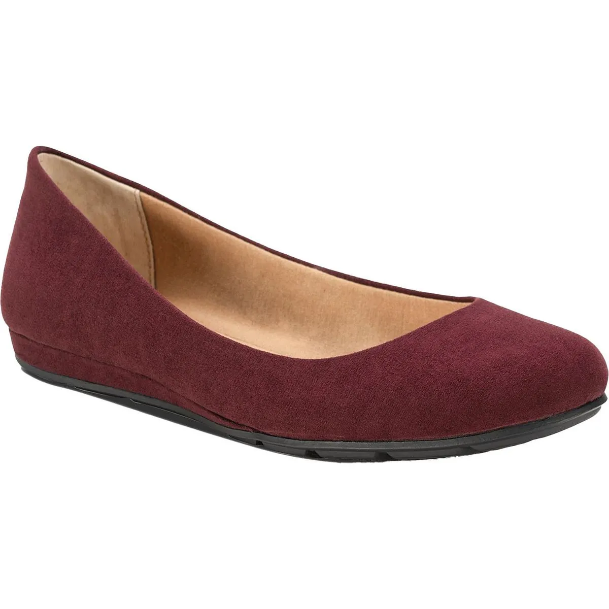 Eliana Womens Metallic Faux Leather Ballet Flats