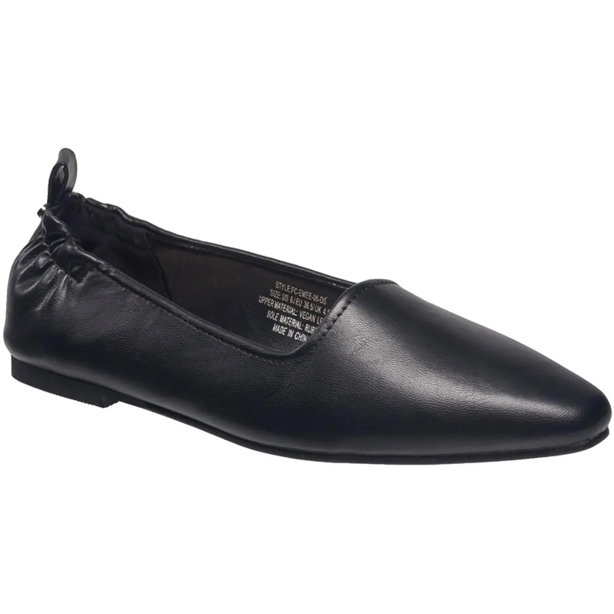 emee Womens Solid Leather Flat Shoes