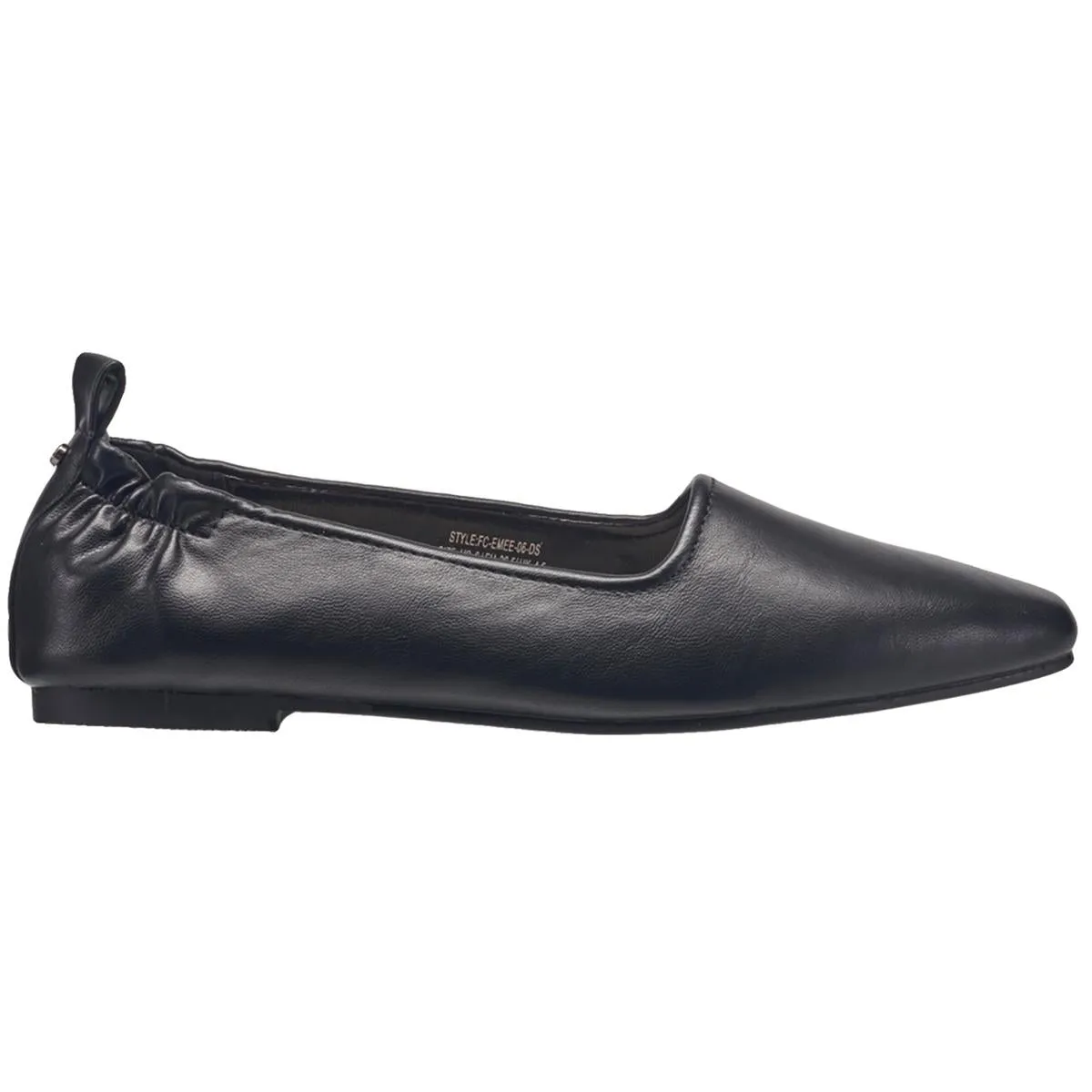 emee Womens Solid Leather Flat Shoes