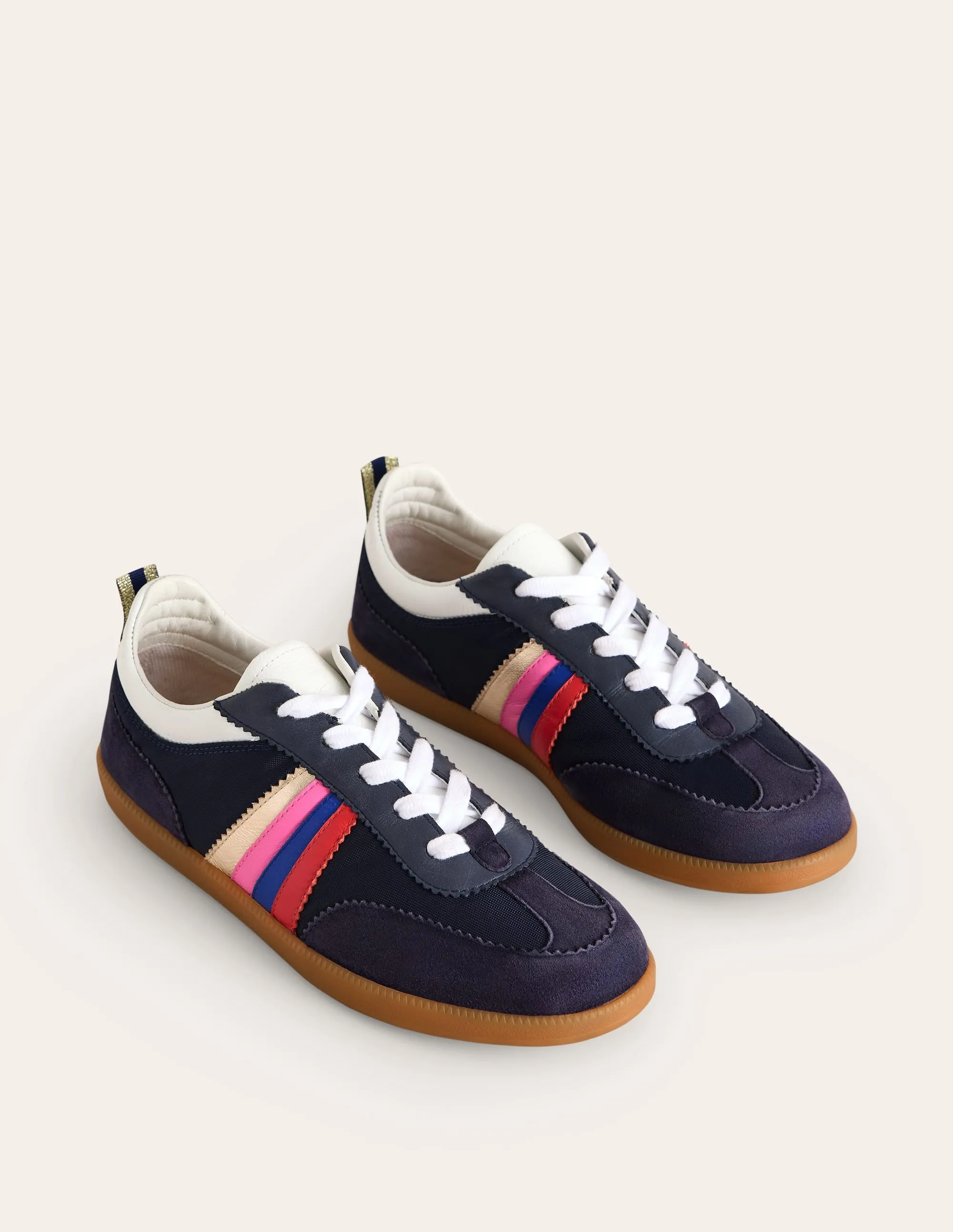 Erin Retro Tennis Sneakers-Navy/Rainbow