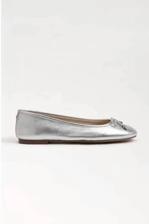 Felicia Luxe Ballet Flat In Soft Silver