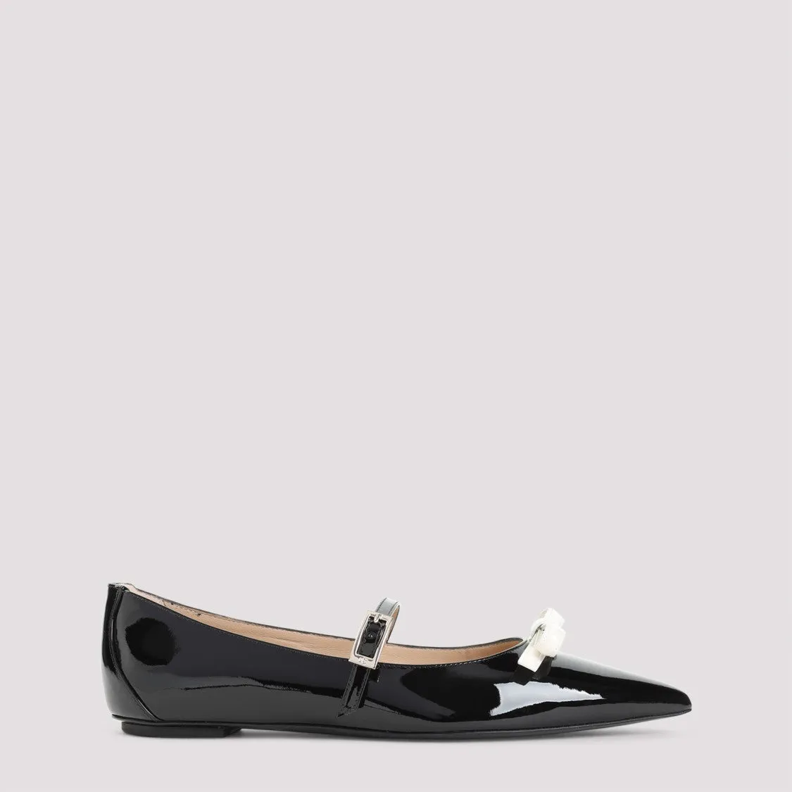 Felicity Bow Black Patent Leather Ballerinas