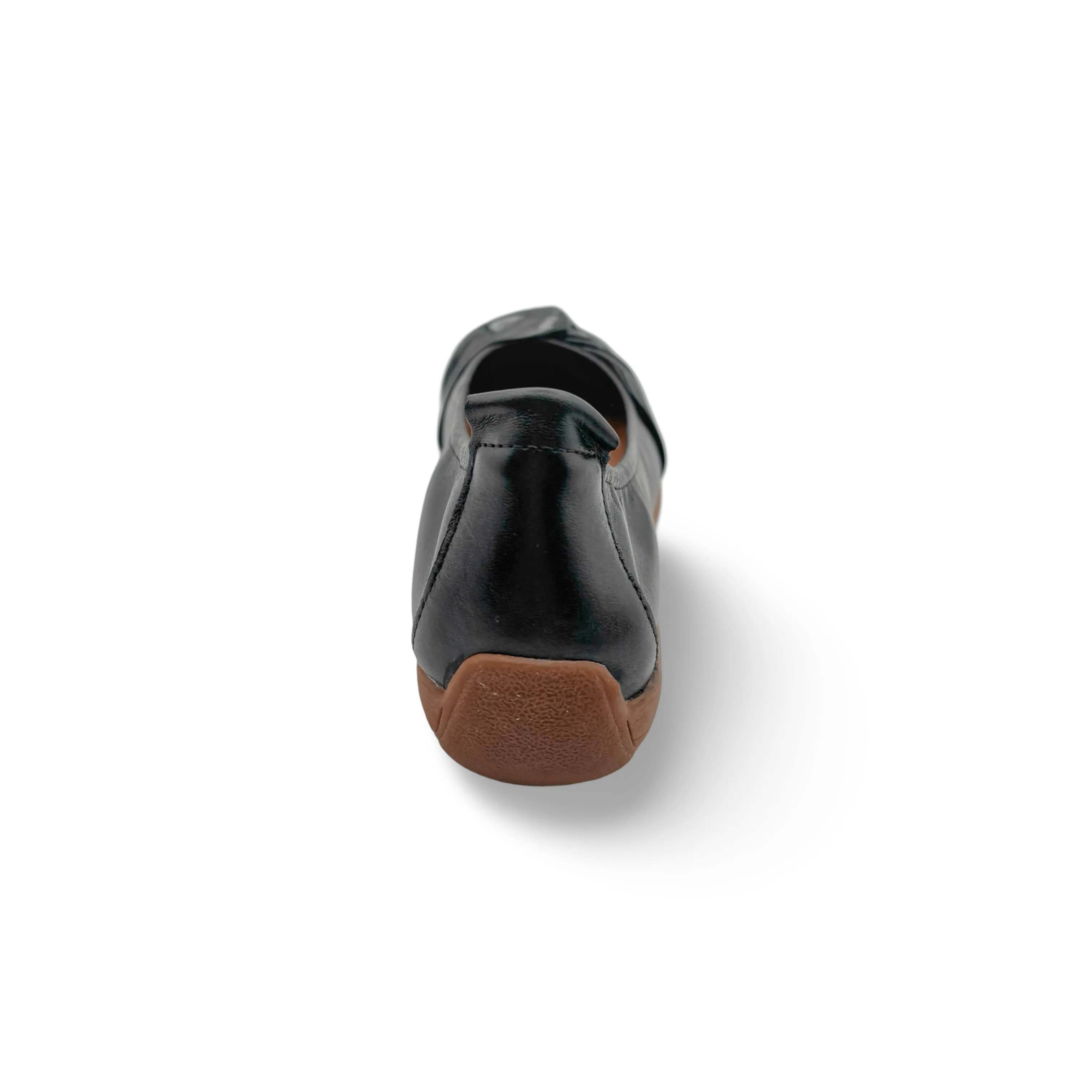 Fenja Black Leather/Patent Flat