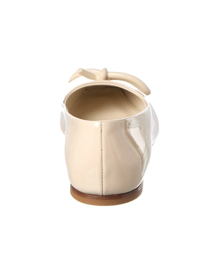 Ferragamo Knot Detail Leather Flat