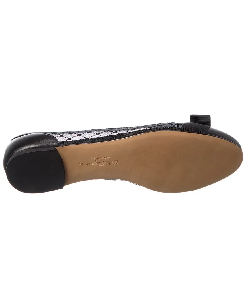 Ferragamo Varina Mesh & Leather Flat