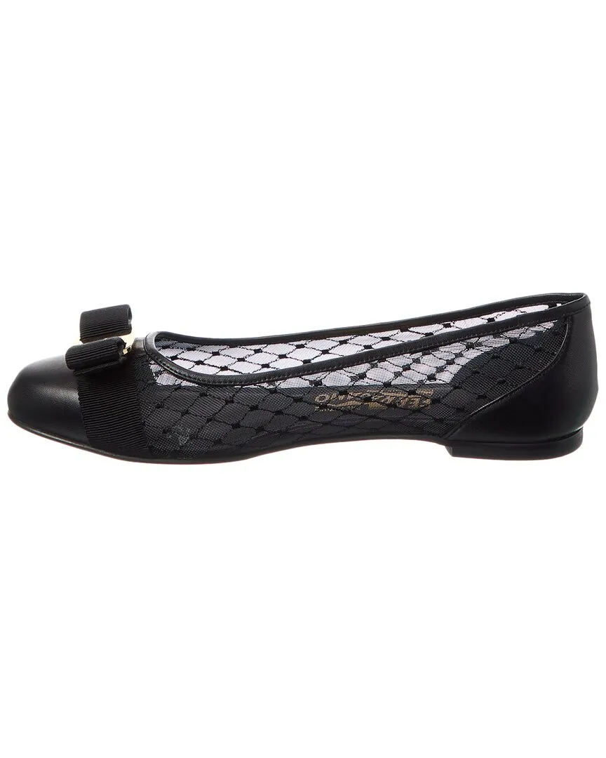 Ferragamo Varina Mesh & Leather Flat
