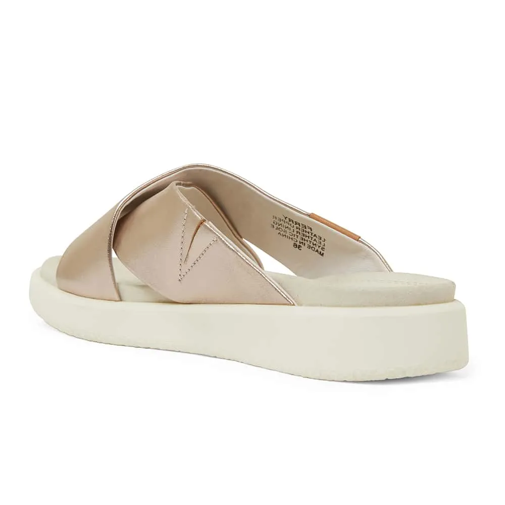 Ferry Slide in Soft Gold Leather