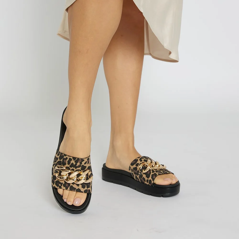 Fiona Slide in Animal Fabric