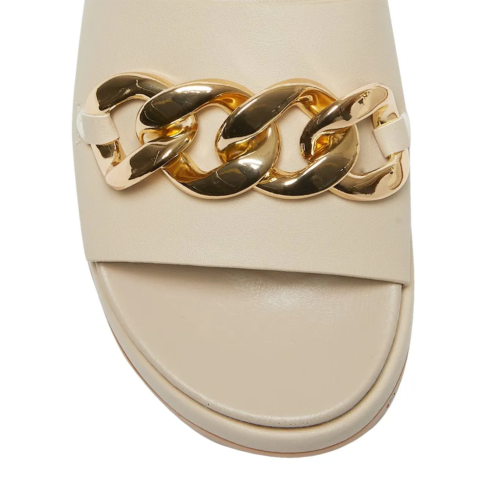 Fiona Slide in Beige Smooth
