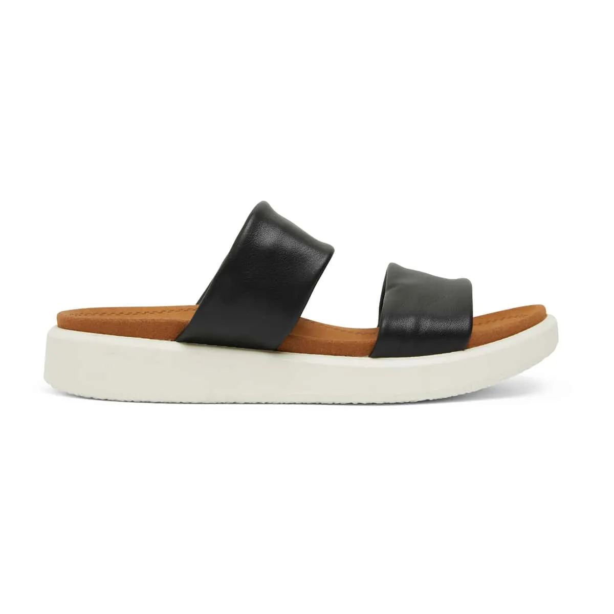 Fleet Slide in Black Leather