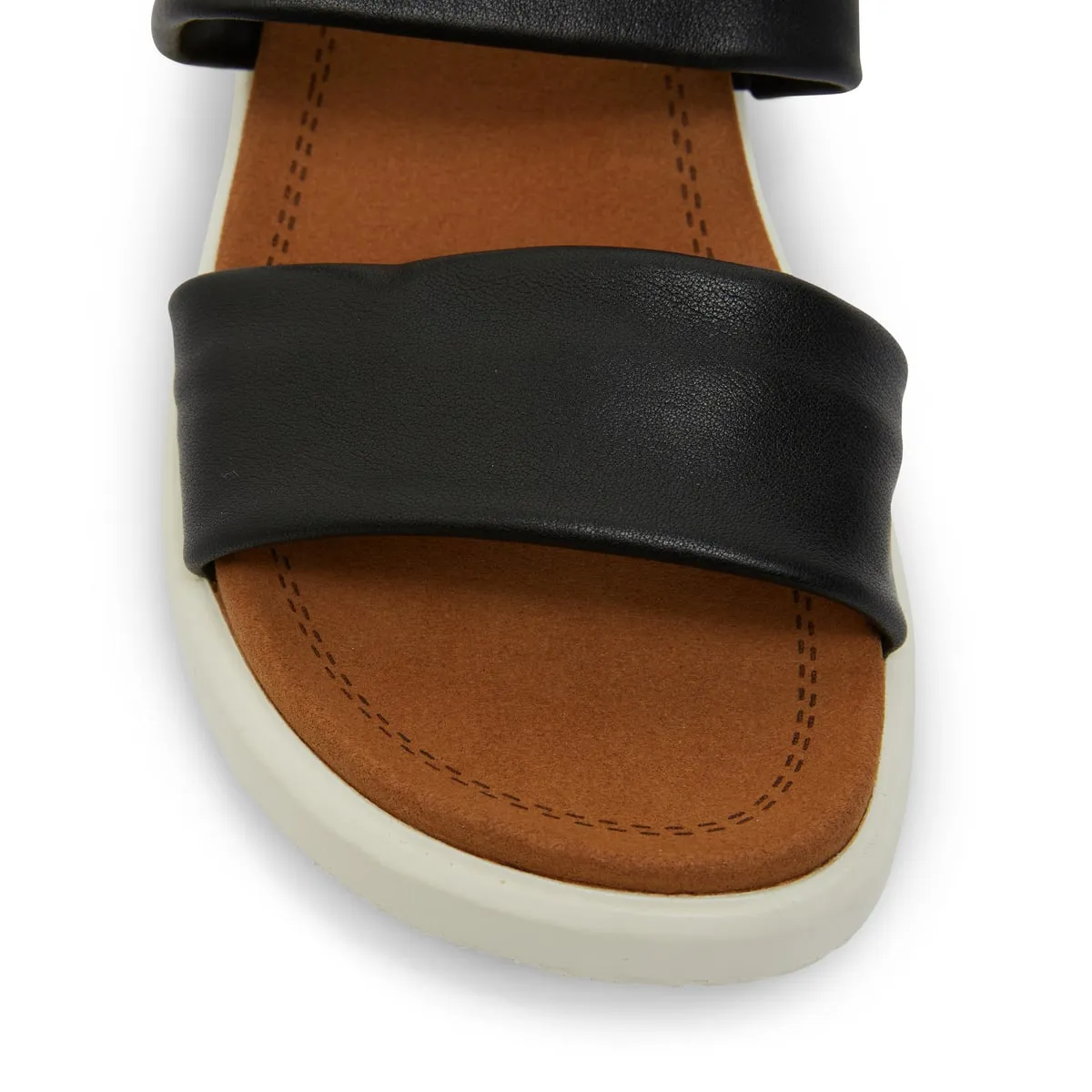 Fleet Slide in Black Leather
