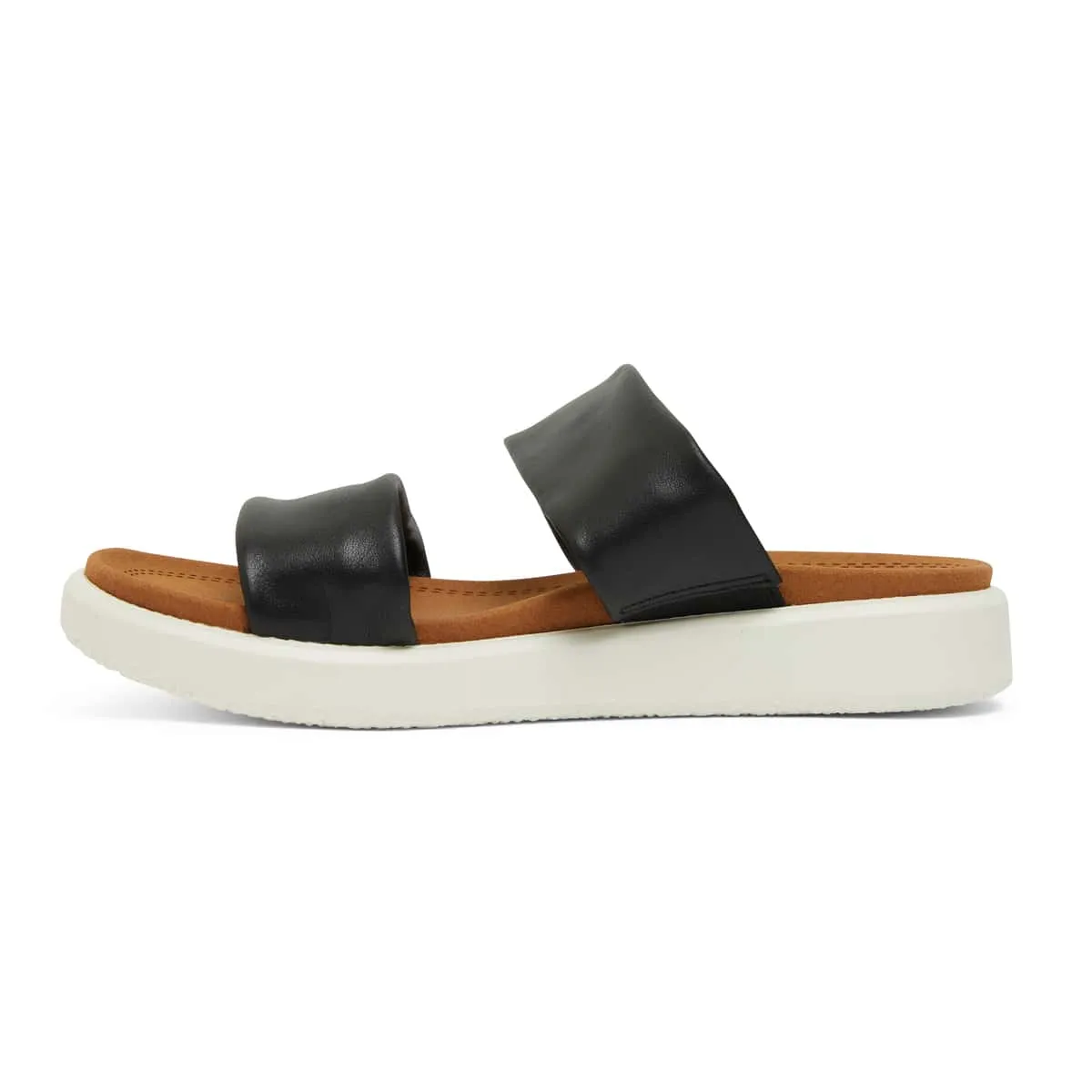 Fleet Slide in Black Leather
