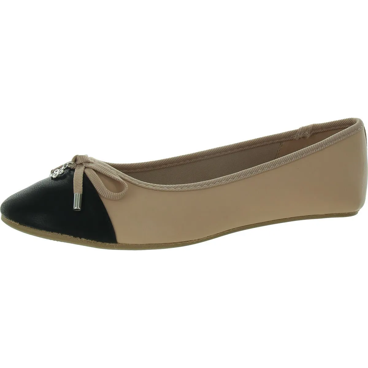 Florah Womens Faux Leather Padded Insole Ballet Flats