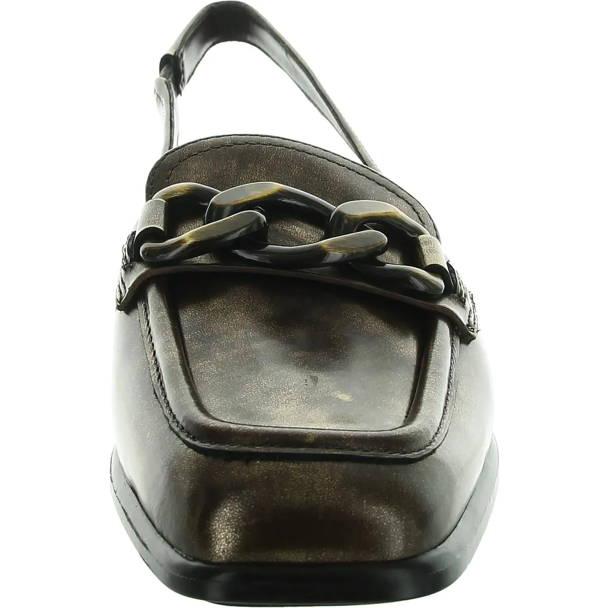 Frances Womens Chain Leather Slingbacks