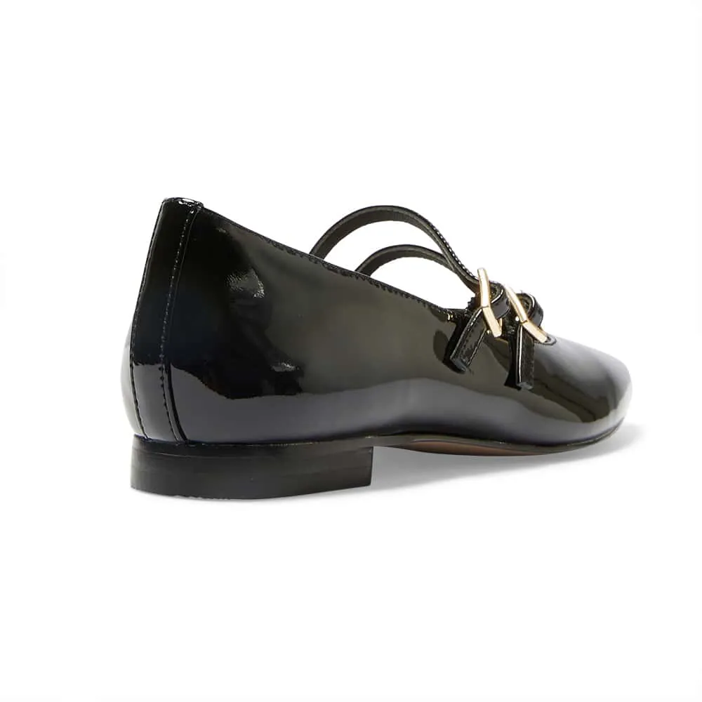Freda Flat in Black Patent