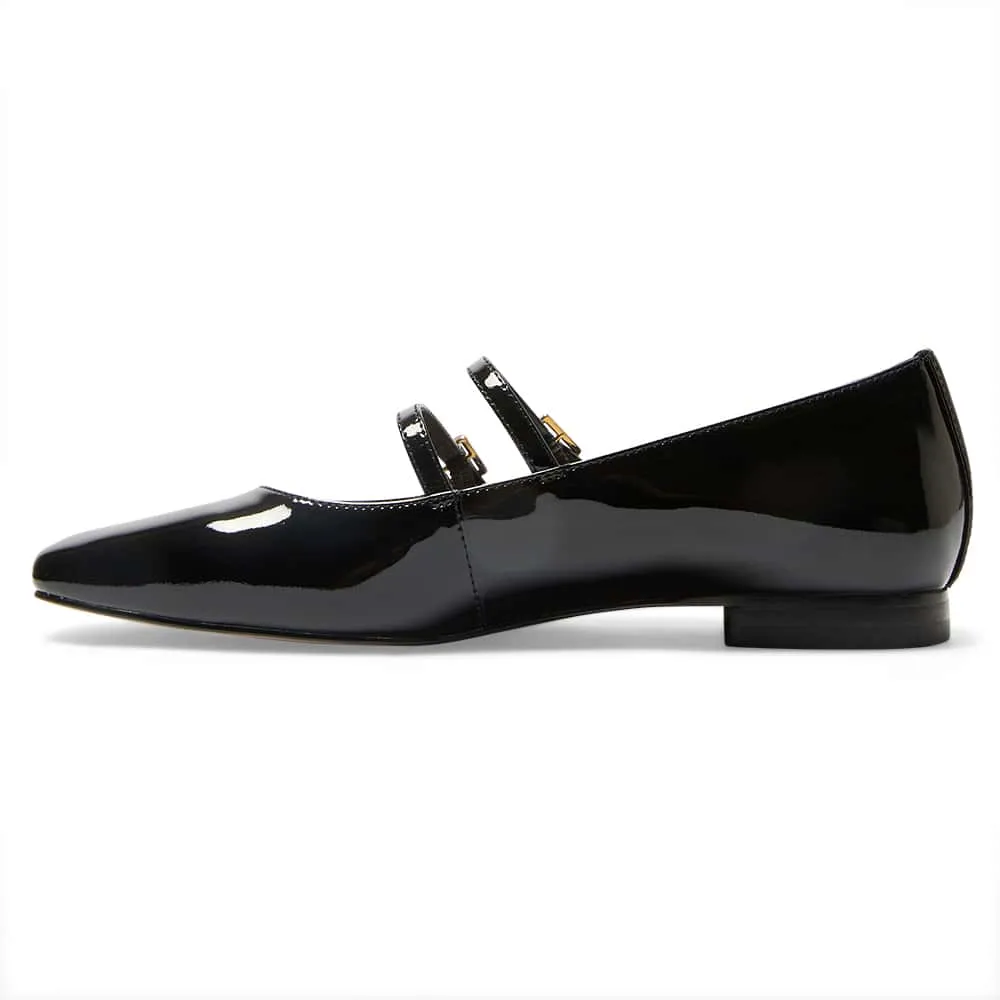 Freda Flat in Black Patent