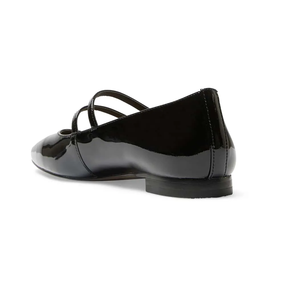 Freda Flat in Black Patent