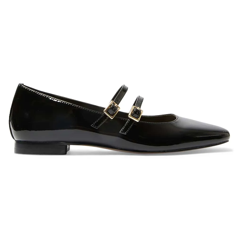 Freda Flat in Black Patent
