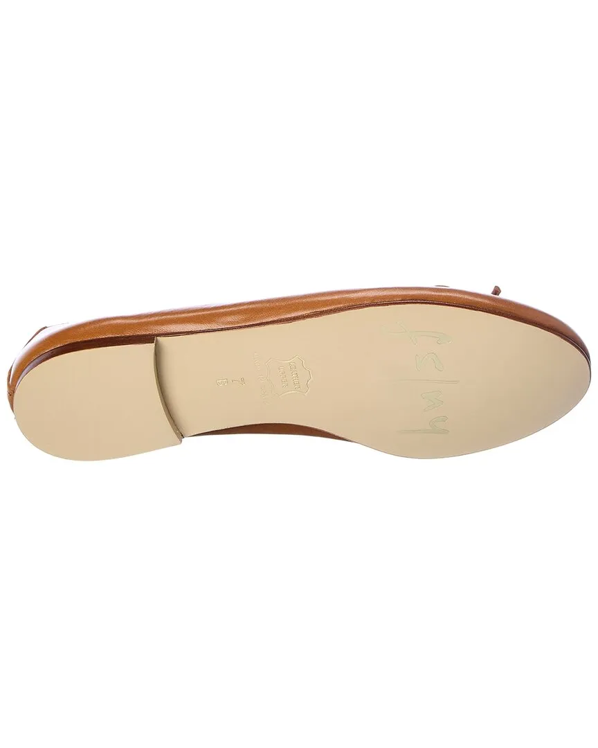 French Sole Emerald Leather Flat