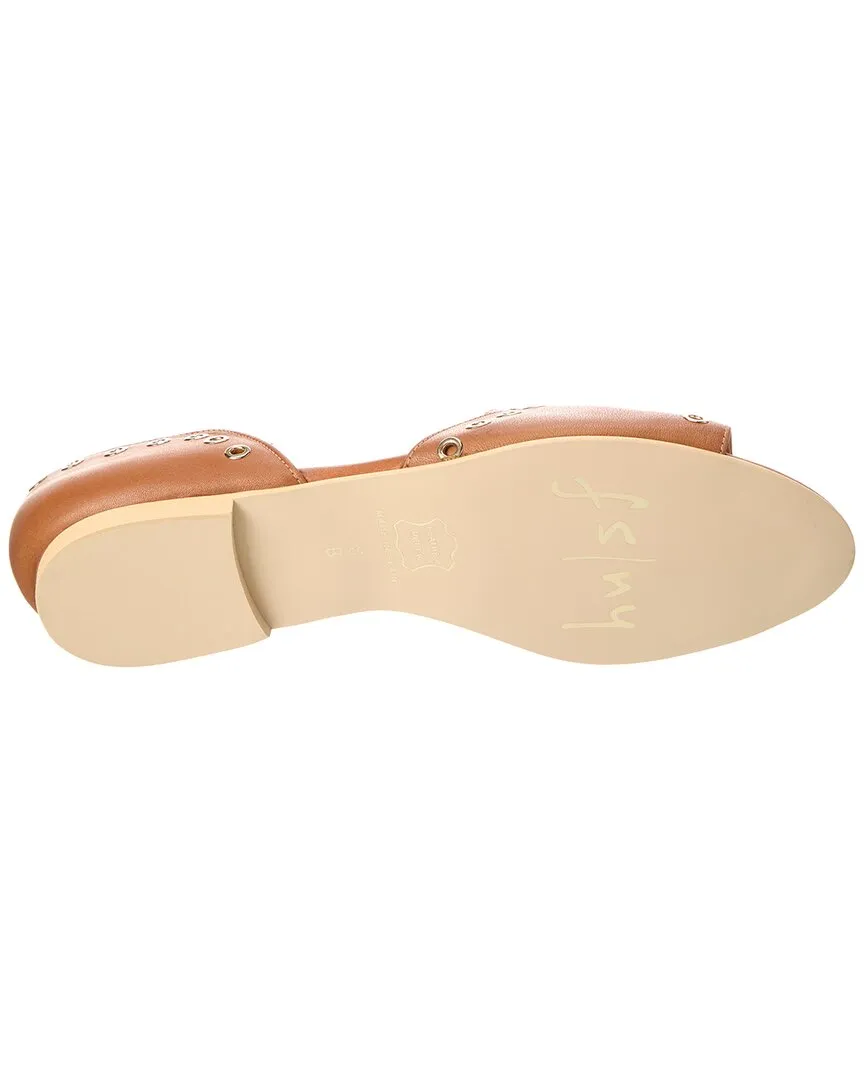 French Sole Whistle Leather Flat