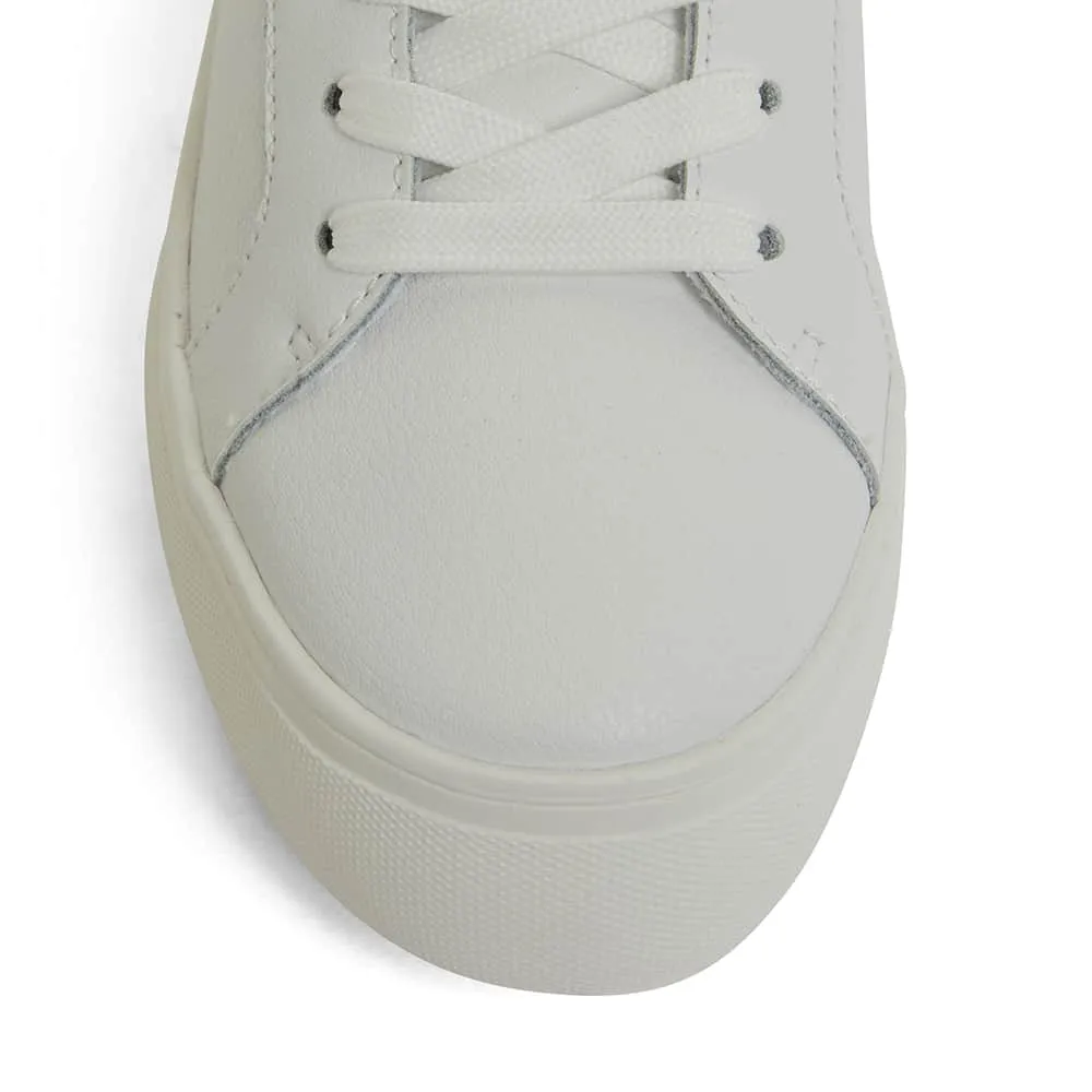 Frenzy Sneaker in White And Gold Leather