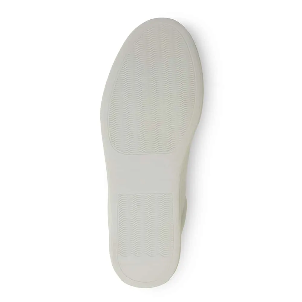 Frenzy Sneaker in White And Silver Leather