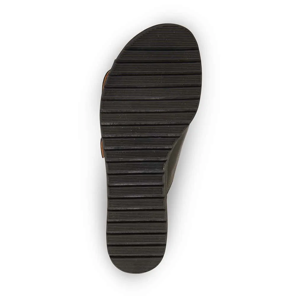 Gadget Slide in Black Leather