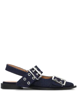 Ganni Women's Flat Shoes blue