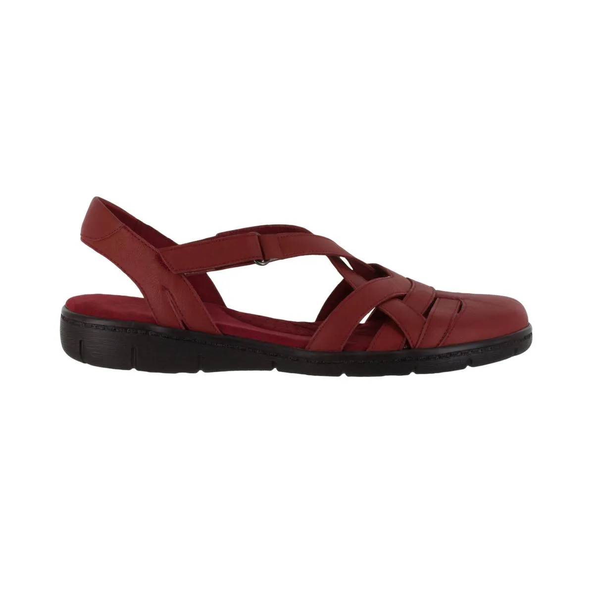 Garrett Womens Faux Leather Closed Toe Flat Sandals