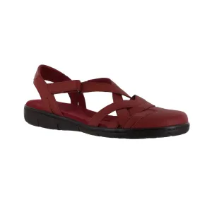 Garrett Womens Faux Leather Closed Toe Flat Sandals