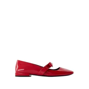 Gianni Ribbon Flat Shoes - Leather - Red