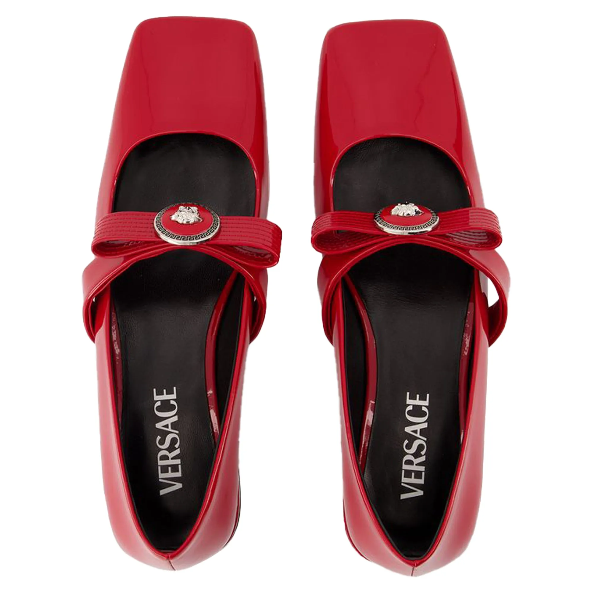 Gianni Ribbon Flat Shoes - Versace - Leather - Red
