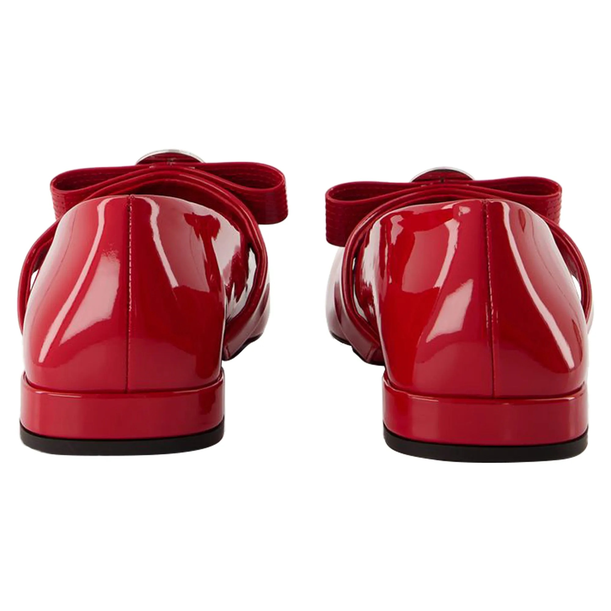 Gianni Ribbon Flat Shoes - Versace - Leather - Red
