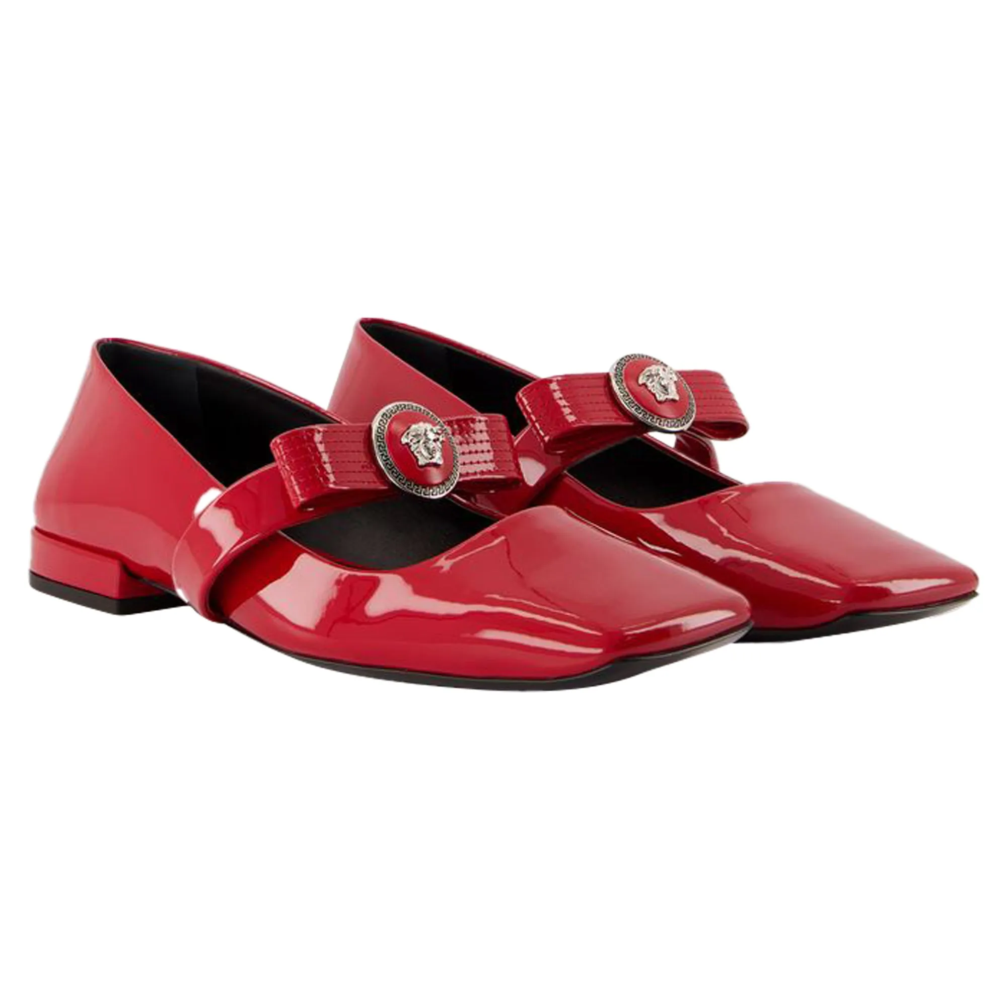 Gianni Ribbon Flat Shoes - Versace - Leather - Red