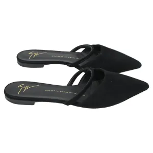 Giuseppe Zanotti Pointed Toe Flats in Black Suede