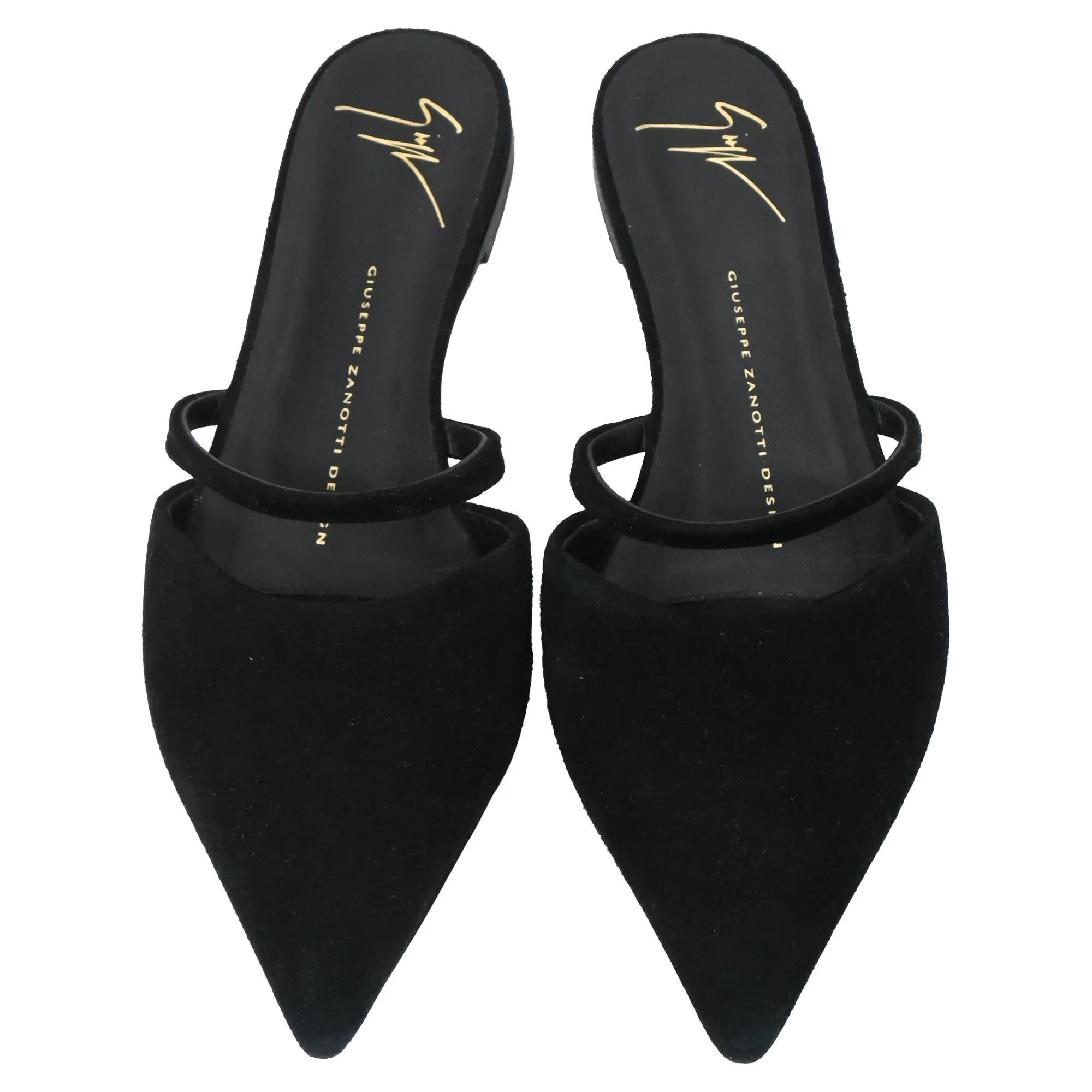 Giuseppe Zanotti Pointed Toe Flats in Black Suede