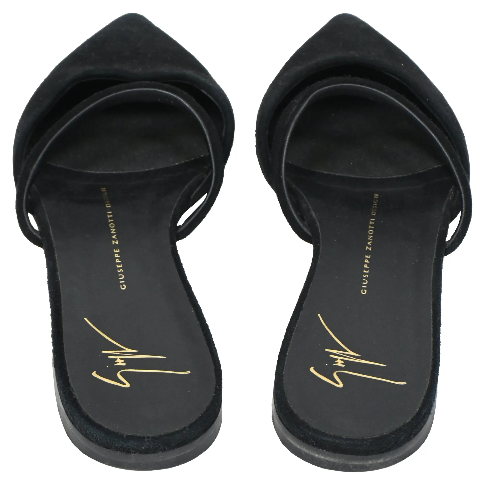 Giuseppe Zanotti Pointed Toe Flats in Black Suede