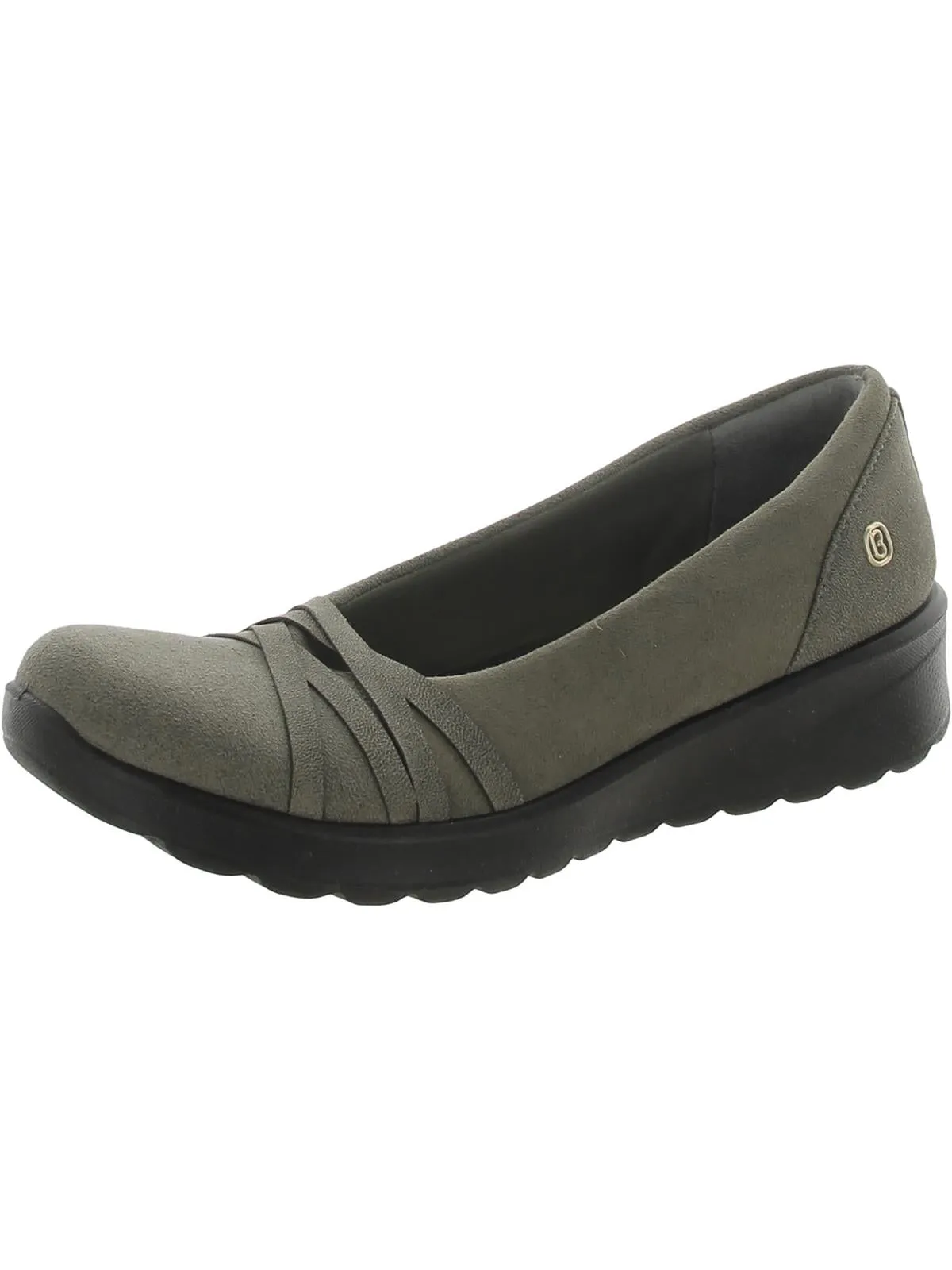 Goody Womens Faux Suede Slip On Ballet Flats