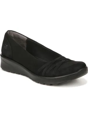 Goody Womens Faux Suede Slip On Ballet Flats