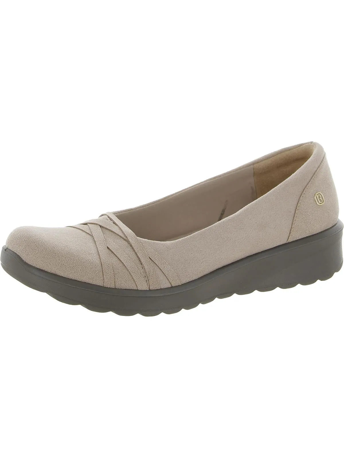 Goody Womens Faux Suede Slip On Ballet Flats