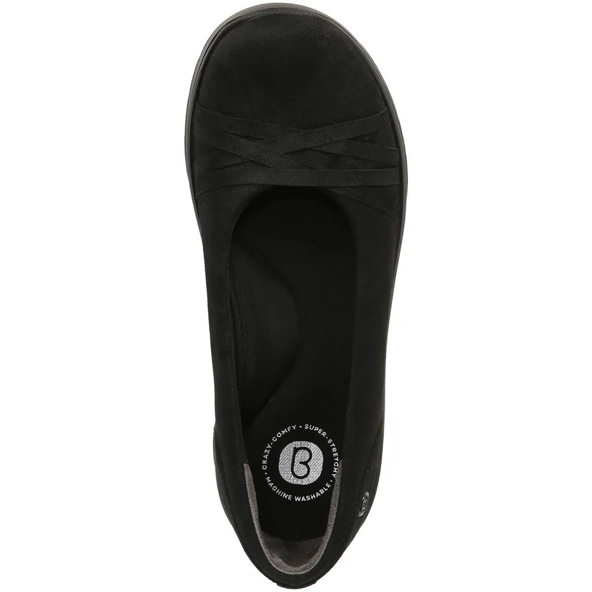 Goody Womens Faux Suede Slip On Ballet Flats