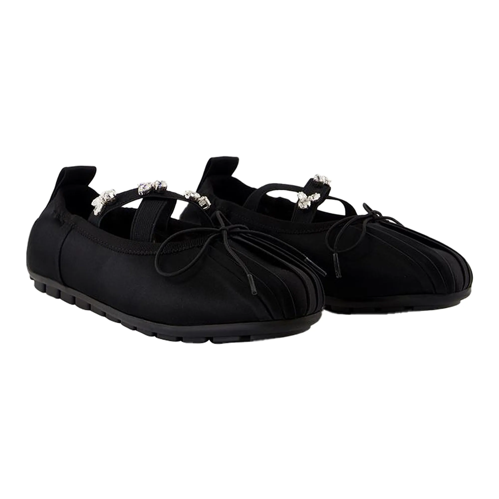 Grip Ballerinas - Simone Rocha - Satin - Black