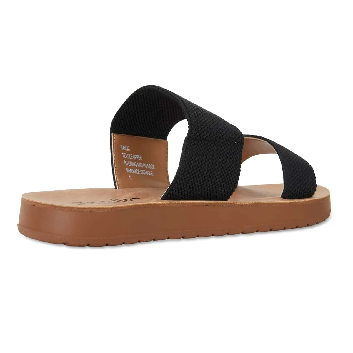 Havoc Slide in Black Fabric